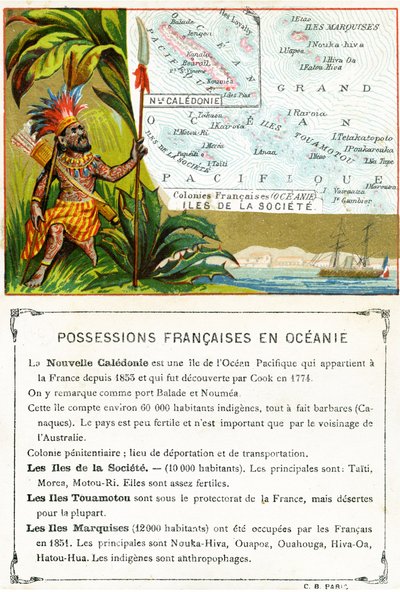 Possessions françaises en Océanie, vers 1890 - French School
