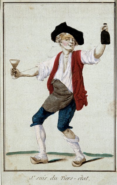 Révolution française : “Je suis du Tiers État” Gravure satirique du 18ème siècle. Paris, Archives Nationales - French School