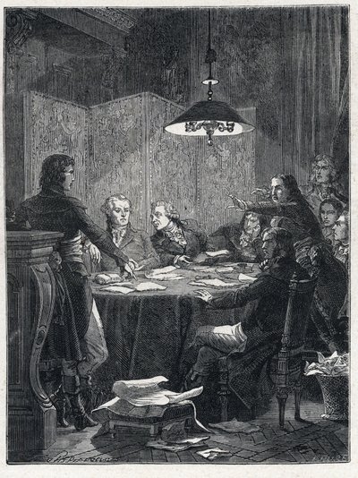 Révolution française : Réunion du Comité de Salut Public, un gouvernement révolutionnaire mis en place par la Convention nationale en 1793. - French School