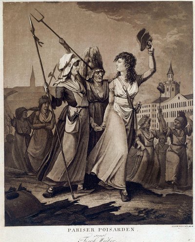Révolution française : « Poissardes parisiennes » Gravure vers 1789 Paris, Musée Carnavalet - French School