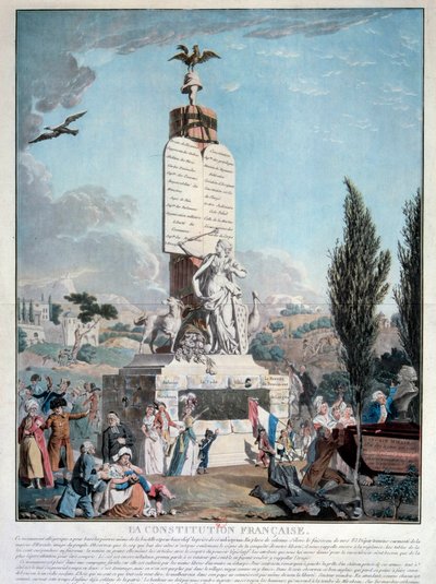 Révolution française : allégorie de la Constitution française en septembre 1791. Gravure de 1791 Paris, Bibliothèque de l