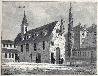 Révolution française : lieu de réunion du club des Jacobins à Paris, un ancien couvent dans le quartier Saint-Honoré. Gravure de 1889. Collection privée. - French School