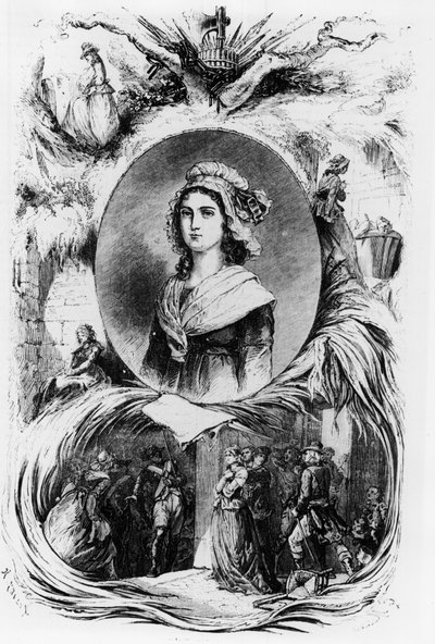 Révolution française : portrait de Charlotte Corday, v.1793 - French School