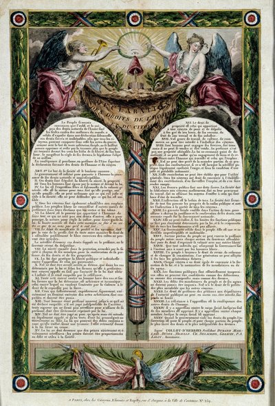 Révolution française : affiche de la déclaration des droits de l