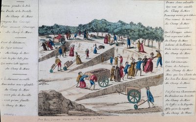 Révolution française : les ouvriers du Champ de Mars en 1789 à Paris. Paris, Musée Carnavalet - French School