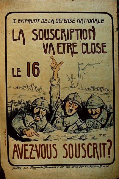 Affiche des obligations de guerre françaises de la Première Guerre mondiale, 1914-18 - French School