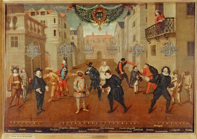 Comédiens français et italiens ... (peinture sur toile) - French School