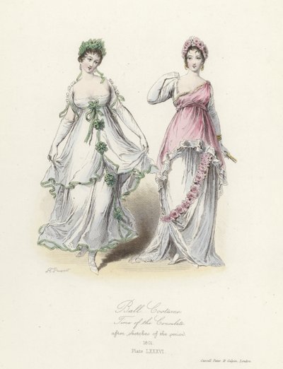 Costume de bal français, époque du Consulat - French School