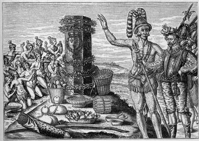 Colonie française en Amérique: Les Floridiens adorent la colonne commémorative érigée par René de Laudonnière en mémoire des attaques espagnoles sur les colonies protestantes françaises en 1564. D