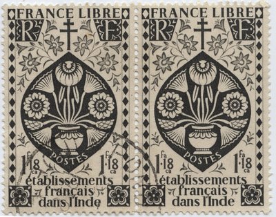Établissements français en Inde - FRANCE LIBRE et Croix de Lorraine - Timbre 1942 - French School