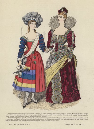 Planche de mode française - French School