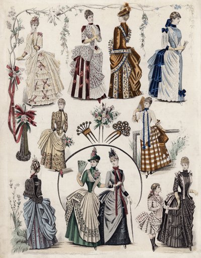 Planche de Mode Française, fin du 19e siècle - French School