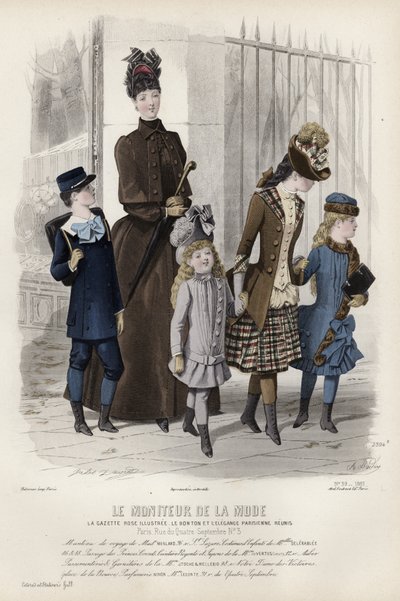 Planche de Mode Française, fin du 19e siècle - French School