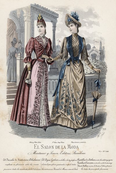 Planche de mode française, fin du XIXe siècle - French School