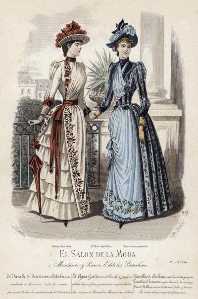 Planche de mode française, fin du XIXe siècle - French School