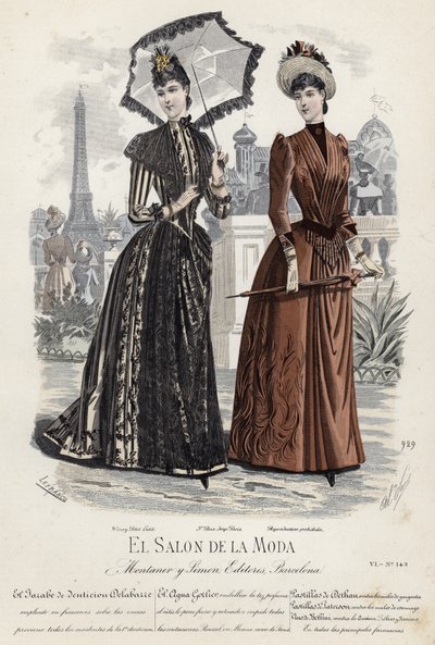 Planche de mode française, fin du XIXe siècle - French School
