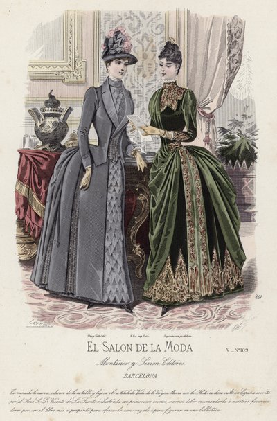 Planche de mode française, fin du XIXe siècle - French School