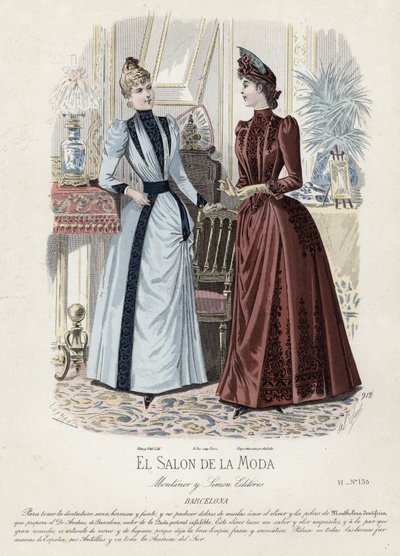 Planche de mode française, fin du XIXe siècle - French School
