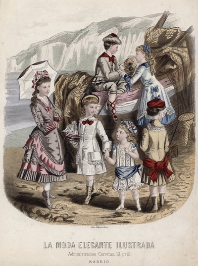 Planche de mode française, fin du 19e siècle - French School