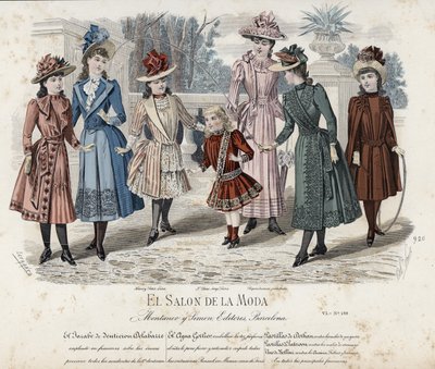 Planche de mode française, fin du 19e siècle - French School