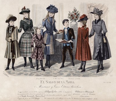 Planche de mode française, fin du 19e siècle - French School