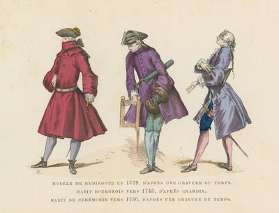 Modes masculines françaises, XVIIIe siècle - French School