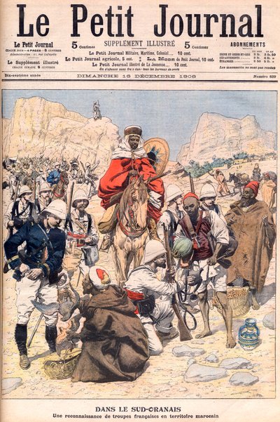 Expédition de reconnaissance française dans le sud du Maroc Illustration pour Le Petit Journal, décembre 1906 - French School