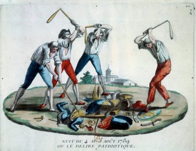Révolution française : allégorie de la nuit du 4/08/1789 - French School
