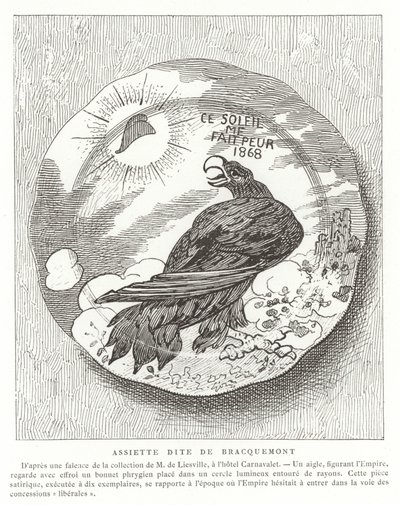 Assiette satirique française, 1868 - French School