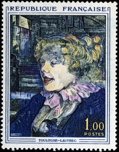 Timbre français avec peinture de Toulouse Lautrec - French School