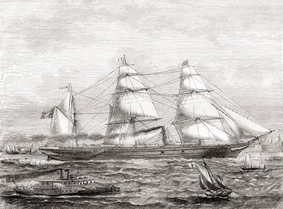 Paquebot transatlantique français à vapeur Pereire (1866-1888), de Les Merveilles de la Science, pub.1870 - French School