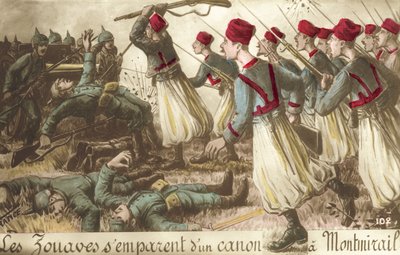Zouaves français capturant une pièce d