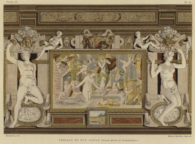Fresque au Château de Fontainebleau, France, 16e siècle - French School