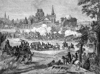 Fronde : Bataille du Faubourg Saint-Antoine survenue le 2 juillet 1652 à Paris - French School