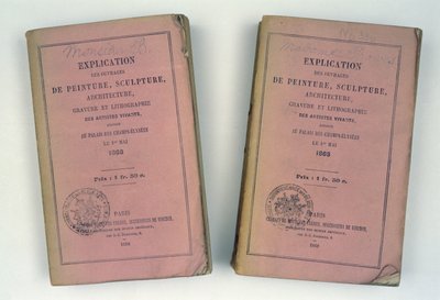 Couvertures de deux catalogues du Salon français offerts à M. et Mme Bowes, 1868 - French School