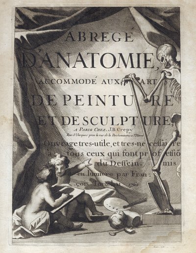 Frontispice - Anatomie abrégée, adaptée aux arts de la peinture et de la sculpture - Abrégé d