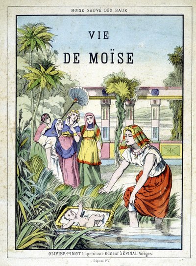Frontispice du livre « Vie de Moïse », éd. Olivier Pinot, Épinal, fin du XIXe siècle - French School