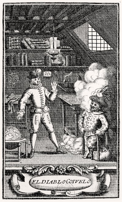 Frontispice par Dubercelle pour "Le Diable boiteux", c.1787 - French School