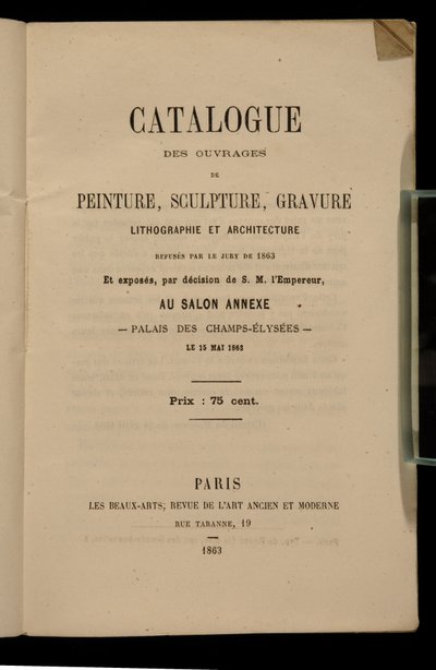 Frontispice du catalogue du Salon des Refusés, 1863 - French School