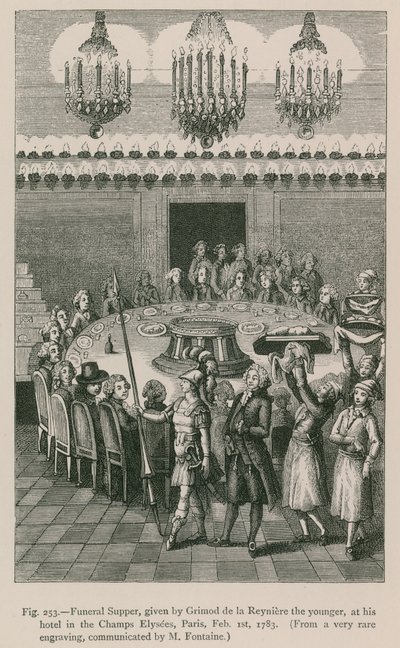 Souper Funéraire, donné par Grimod de la Reynière le Jeune, à son Hôtel des Champs-Élysées, Paris, le 1er février 1783 - French School