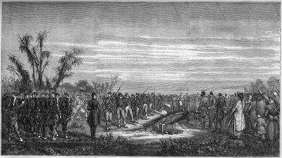Funérailles du général Edouard Collineau (1810-1861) à Tsien Tsin (Chine), 15 janvier - French School