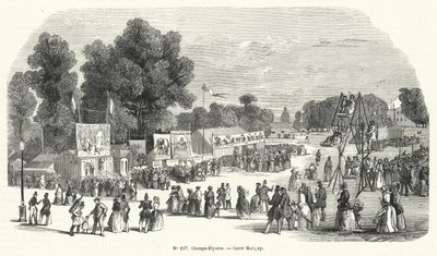 Fête foraine sur le Carré Marigny, Champs-Élysées, Paris - French School