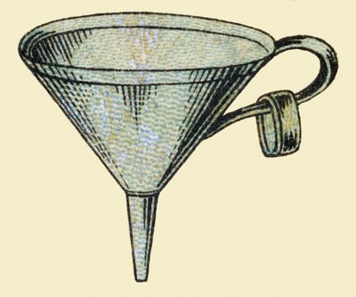 Entonnoir. Gravure dans "ABC indéchirable sur toile vernie". A. Capendu, éditeur, Paris, fin XIXe siècle. Librairie enfantine illustrée. - French School