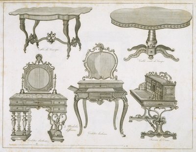 Conceptions de meubles par Lefevre-Chauveaux, de l