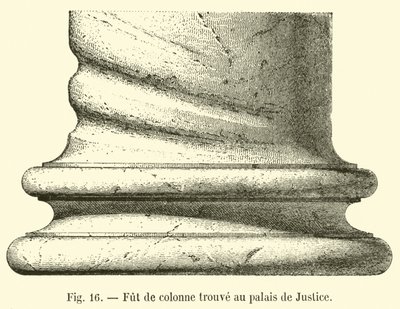 Fût de colonne trouvé au palais de Justice - French School