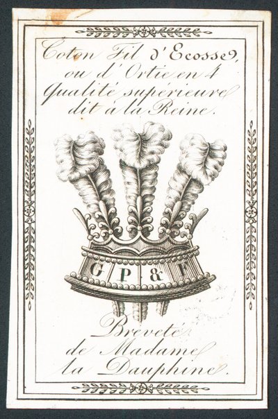 G P & F, carte de visite - French School