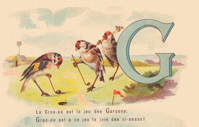 G : La crosse est le jeu des garçons ; grande est à ce jeu la joie des oiseaux - French School