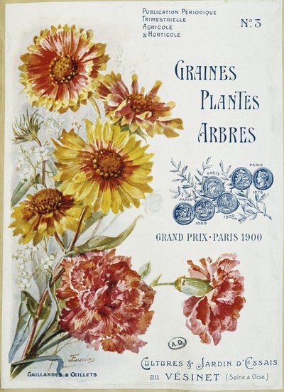 Gaillardes et œillets - Couverture du magazine « Graines Plantes Arbres », n° 3 - French School