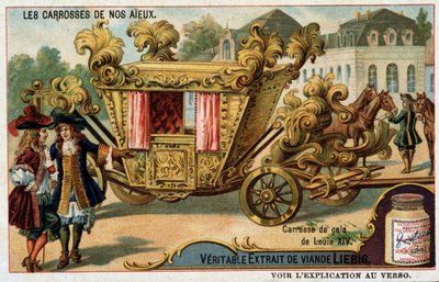 Carrosse de gala de Louis XIV - chromolithographie Liebig, début XXe siècle - French School