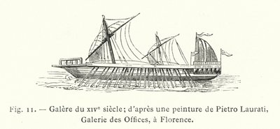 Galère du XIVe siècle; d